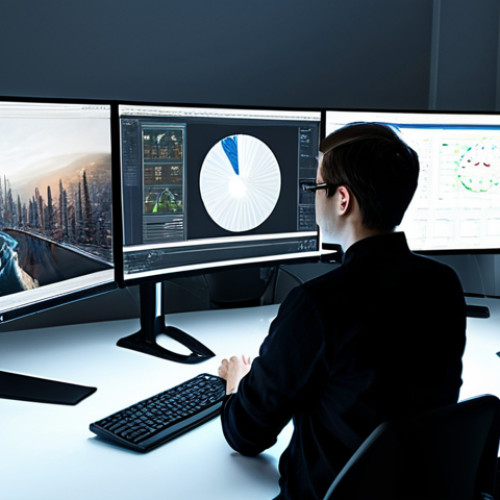 **

"A professional computer graphics artist, fully clothed in modest attire, working at a workstation with multiple monitors displaying 2D graphics. The environment is a bright, modern office. Safe for work, perfect anatomy, natural proportions, high quality rendering, appropriate content, professional."

**