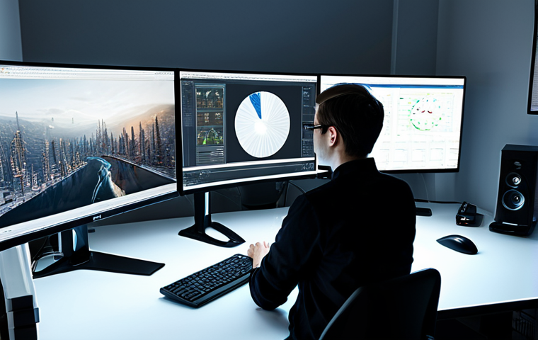 **
"A professional computer graphics artist, fully clothed in modest attire, working at a workstation with multiple monitors displaying 2D graphics. The environment is a bright, modern office. Safe for work, perfect anatomy, natural proportions, high quality rendering, appropriate content, professional."
**